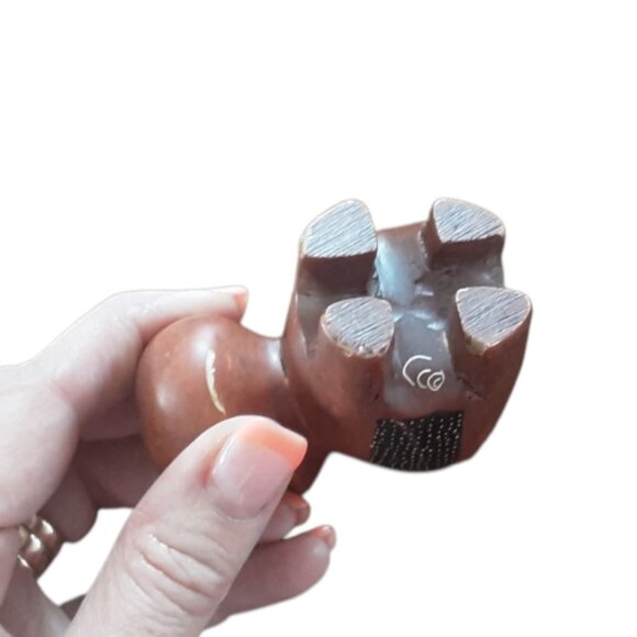 Hippo Hippopotamus Carved Soapstone Figurine. Kenya. African Home Decor - Picture 5 of 6